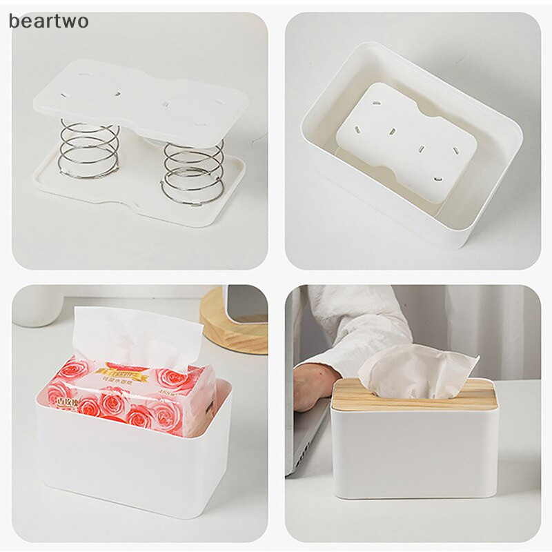 < Beartwo > Hộp đựng khăn giấy lò xo sáng tạo Hộp khăn giấy nâng tự động Hộp đựng khăn giấy ô tô đẹp