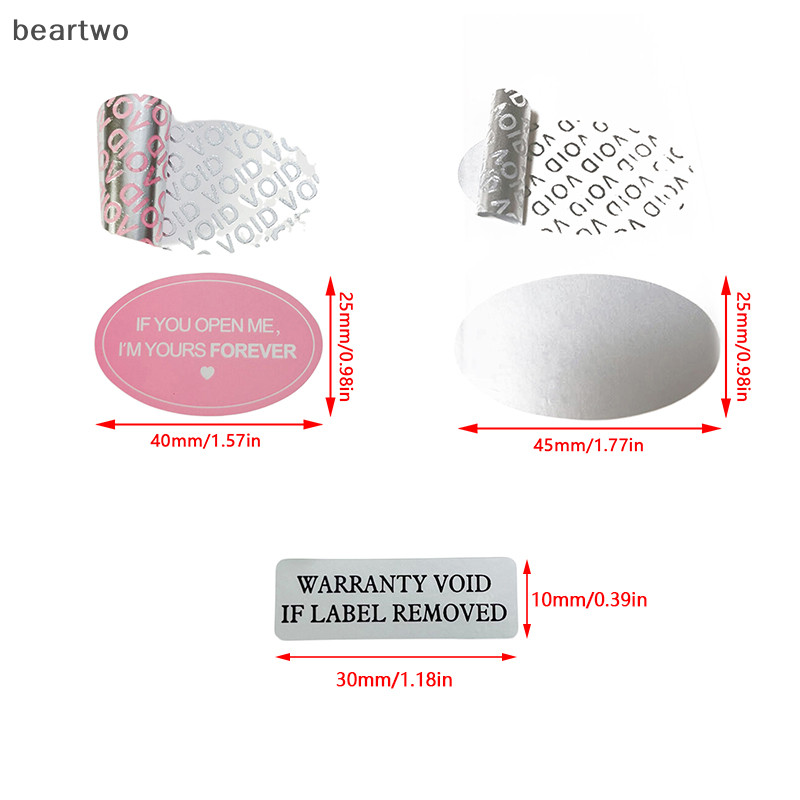 < Beartwo > 100 Miếng Dán Bảo Hành Bảo Vệ Con Dấu An Ninh Giấy Nhọn Chống Tamper Bảo Hành Void Nhãn Dán Nhãn Dính Guanante Đẹp