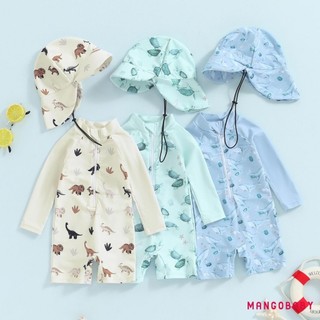 Mg-baby Boy Đồ Bơi Bộ Cá Voi Tay Dài Rash Guard Đồ Bơi Mũ Chống Nắng Tập Đi Tắm Phù Hợp Với Trang Phục