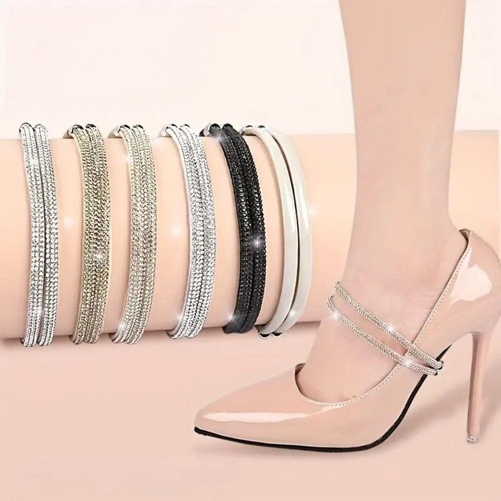 Dây đeo đàn hồi FUHUIOT chống trượt, dây giày cao gót sáng bóng, lắp đặt dễ dàng, an toàn cho nữ