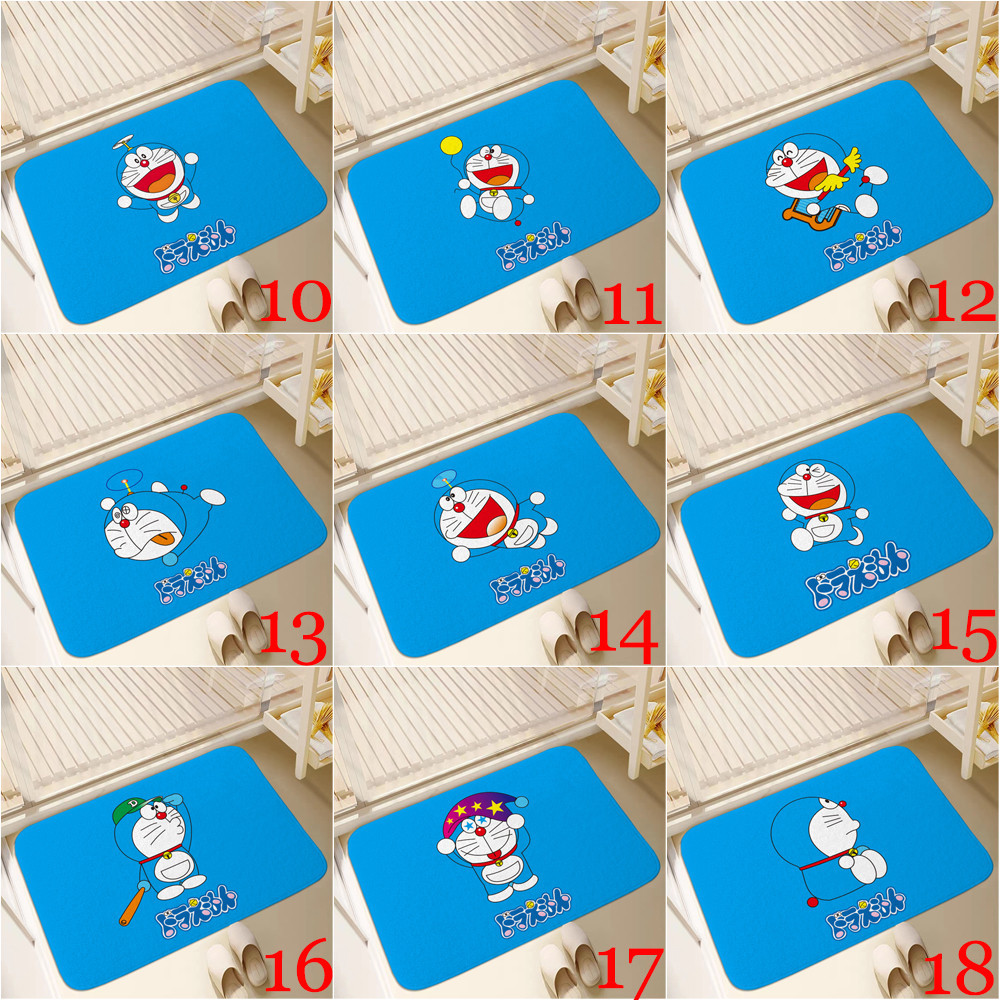 Thảm Lót Cửa Hoạt Hình Doraemon Chống Trượt 60x40cm Trang Trí Phòng Tắm