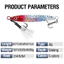 Mồi câu cá nhân tạo Jig nước mặn Dụ ghép chậm 10-60g có móc Treble và móc hỗ trợ Jig kim loại.