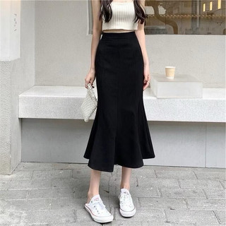 Chân váy đuôi cá dáng dài xoè midi cạp chun nữ trẻ trung tôn dáng
