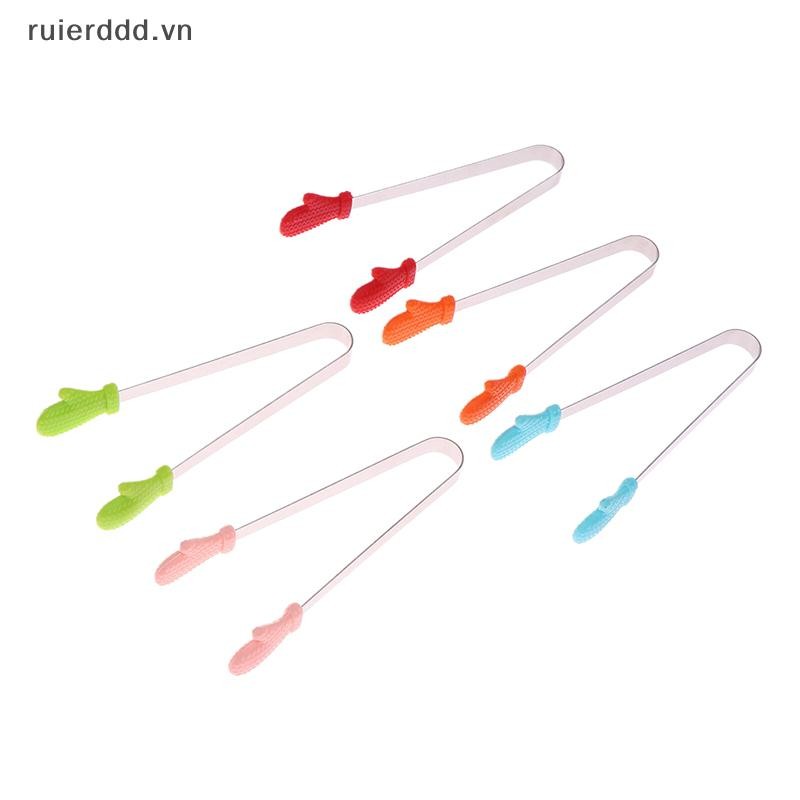 # ruierdd # Kẹp thực phẩm bằng silicon Tay cầm bằng thép không gỉ Lòng bàn tay Đồ ăn nhẹ chống trượt đáng yêu Nhíp không phải dụng cụ cầm tay Nirty.