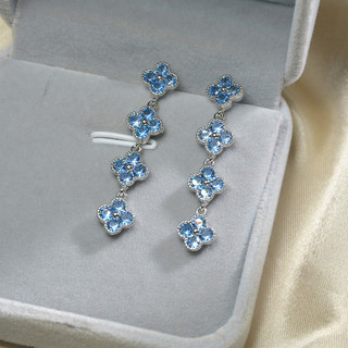 Châu Âu Mỹ ins Phong Cách Mới Bông Tai Sapphire Sapphire Nhiều Màu Sắc Nữ