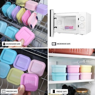 Airspecutin Hộp Cơm Trưa Silicon Kín Hộp Bento Ngoài Trời Lò Vi Sóng Silicon Hộp Đựng Nhỏ Hộp Cơm Trưa Khuôn Mùa Hè Ăn Nhẹ EN