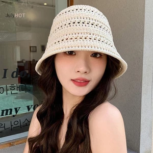 Julyhot Mùa Hè Mới Rỗng Dệt Kim Chống Nắng Và Che Nắng Mũ Dành Cho Nữ Giải Trí Đa Năng Nhỏ Tươi Thời Trang Mũ Nồi Massivedeals