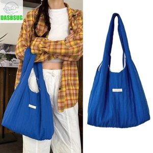 Dasbsug Túi đeo vai bằng vải Polyester dung tích lớn Túi xách nữ thông thường Túi đeo nách
