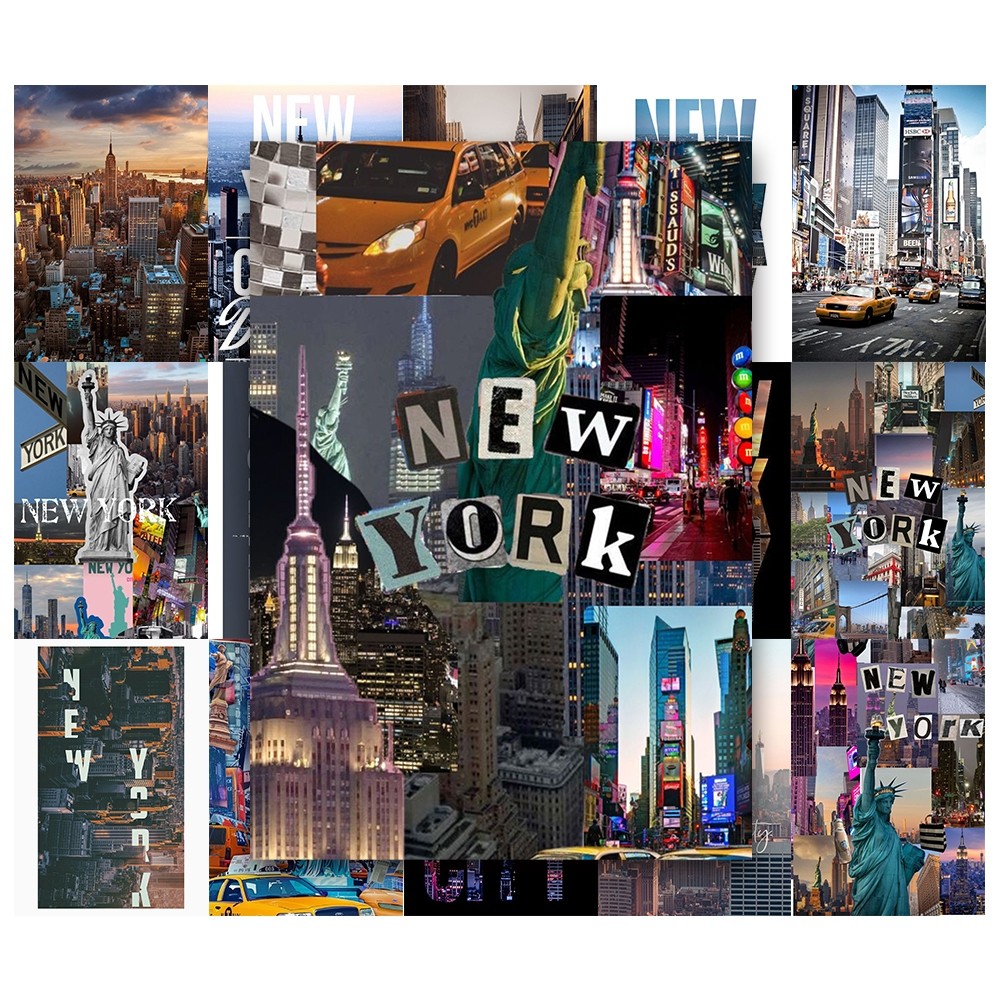 [Giấy] A5 In Màu - Set 50 Tờ Poster Giấy Dán Tường - HÌNH TRAVEL NEW YORK CITY - Decor Trang Trí Nhà | MS: 111581