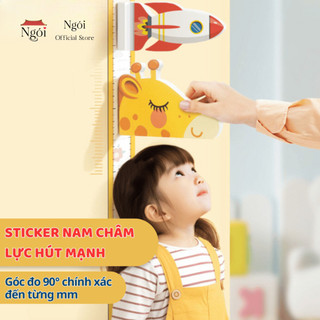 Thước Đo Chiều Cao Cho Bé Dán Tường, Thước Dây Dán Tường Đầu Đo 3D Hút Nam Châm Nhiều Mẫu NGÓI HOME - TD01