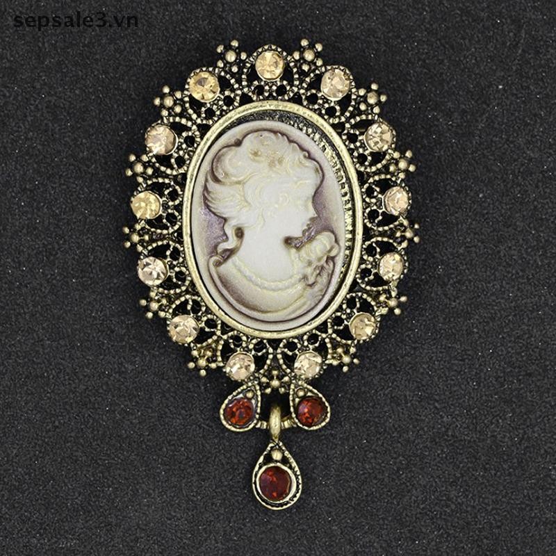 # Sepsale # Crystal Thạch Cameo Vintage Trâm Cài Nữ Hoàng Cameo Beauty.