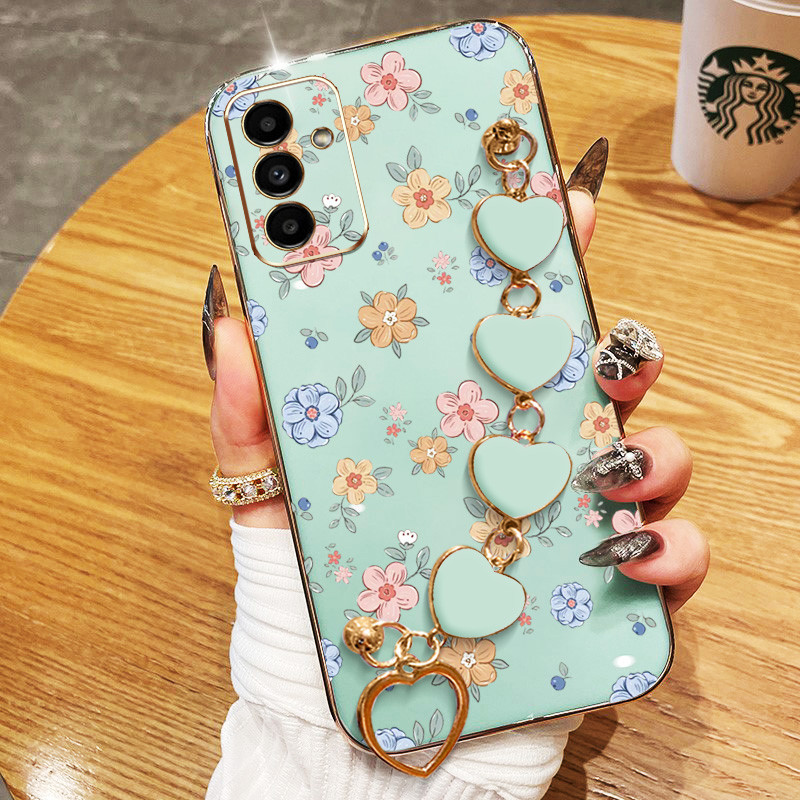 Ốp Điện Thoại Vòng Tay Tình Yêu YBD Cho Samsung Galaxy A56 A26 A36 A16 A55 A35 A13 A14 A15 A34 A54 A24 A25 A04S A05S Họa Tiết Hoa Nghệ Thuật Vỏ Mềm Mới