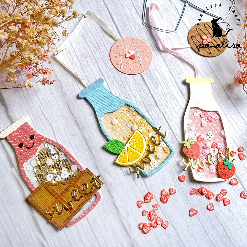 Khuôn cắt ban đầu Cutting Dies Chai kim loại dập nổi Scrapbooking khắc mẫu