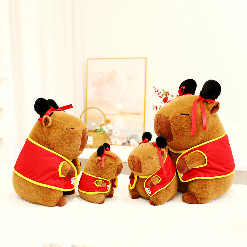 Rytanda Nezha Capybara Đồ chơi sang trọng Nhân vật hoạt hình dễ thương Động vật Đồ chơi sang trọng 2 trong 1 Đệm Sofa Quà tặng cho sinh nhật bạn gái trẻ em, Trang trí lớp học trên ô tô