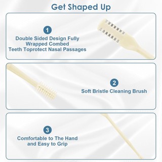 3 Máy Cắt Tóc Mũi 2 Trong 1 Nâng Cấp Dao Tóc Mũi Hai Mặt 360 Dụng cụ tẩy lông Nostril Tông đơ cắt tóc mũi cho nam giới Máy cắt tóc mũi cho nam nữ Bàn chải làm sạch thép không gỉ silicon