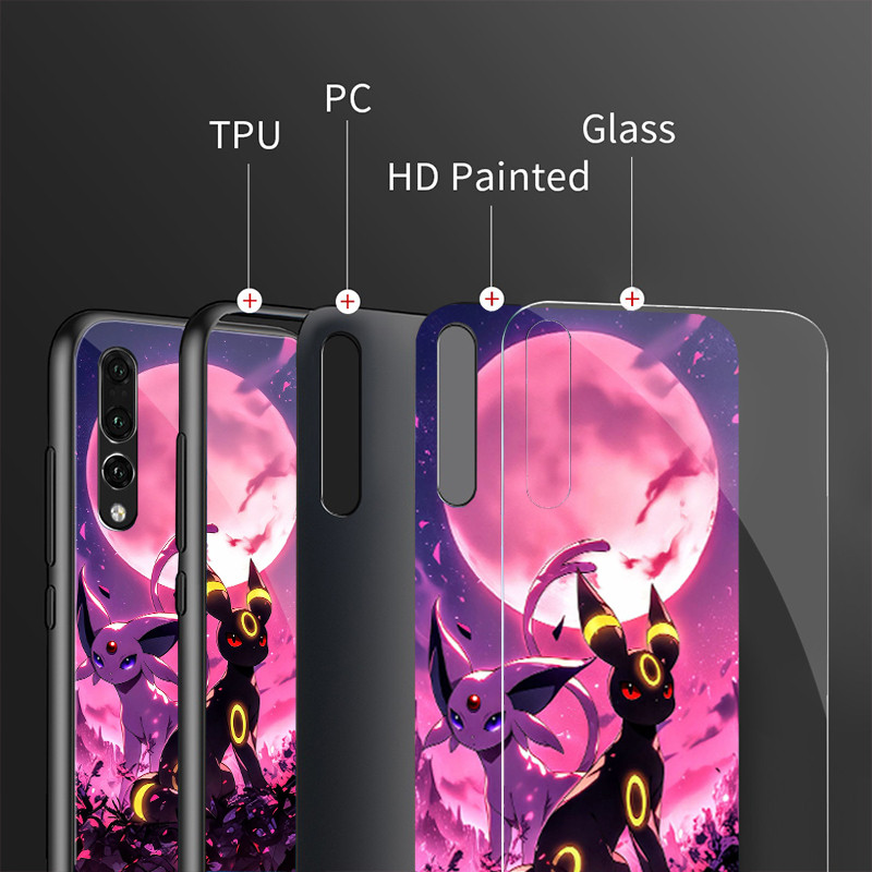 Ốp Điện Thoại Kính Cường Lực Pokemon Umbreon 03 Cho IPhone 16 15 14 13 12 11 Pro XS Max Plus Mini X XR 8 7 6s SE2 / 3