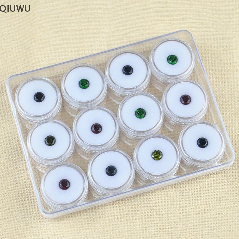 QIUWU Trong Suốt Tròn Đá Quý Hiển Thị Bộ Sưu Tập Hộp Bảo Quản Trang Sức Đá Quý Rời Hộp Đựng Bình Tổ Chức Khay Có Nắp.