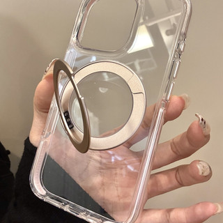 Khung chống va chạm sang trọng Giá đỡ xoay 360 độ Vỏ điện thoại di động cho iPhone16 15 14 13 Pro Max Vỏ bảo vệ camera chống sốc chống rơi mặt sau cứng
