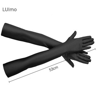 Luimo Co Giãn Cao Spandex Chống Nắng Găng Tay Tiệc Nightclub Tiệc Cưới Găng Tay Đen SBS