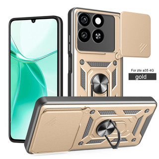 Ốp lưng ZTE BLADE A35 4g BLADE a55 Mới chống rơi khung áo giáp kết hợp bộ vỏ cứng di động đẩy cửa sổ bảo vệ vỏ camera