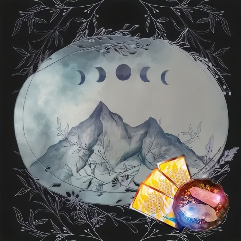 Cinna Tarot Khăn trải bàn Tấm thảm Moon Mountain Altars Vải Đồ dùng phù thủy