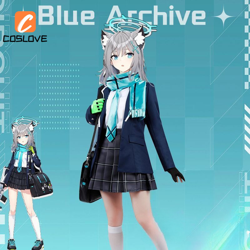 Anime Trò Chơi Xanh Lưu Trữ Sunaokami Shiroko Cosplay Quần Áo Trọn Bộ Trang Phục Phù Hợp Với Bé Gái Đầm JK Đồng Phục Cosplay Đầm