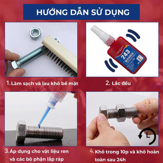 Keo Khóa Ren 243 & 272 - Chống Lỏng Ốc Vít, Chuyên Dụng Cho Xe Máy, 50ml