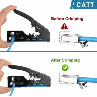 Kìm Bấm RJ45 Qua Lỗ, Cắt & Tách Dây, Hỗ Trợ Cat7/Cat6/Cat5e, 8P8C, Kết Nối Mô-Đun Ethernet, Dụng Cụ Dây Tích Hợp, Chất