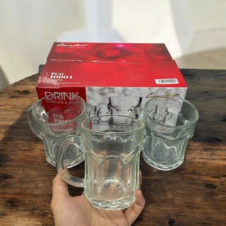 Bộ 12 Ly Cốc Thủy Tinh 332 Uống Bia Có Quai 355ML – PCD10004 Cẩm Đạt - Trường An VN