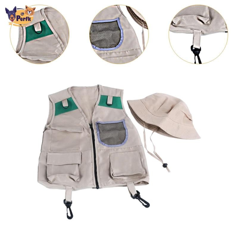 Bộ dụng cụ thám hiểm cho trẻ em Bộ áo Vest và mũ Bộ quà tặng ngày trẻ em