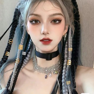 Bộ mở rộng tóc giả 40 chiếc - Hip Hop, Cool - Có thể điều chỉnh, nhiều kiểu - Nhẫn tóc Dreadlock hợp kim bạc vàng - Giá đỡ hạt tóc hợp thời trang - Phụ kiện tóc DIY