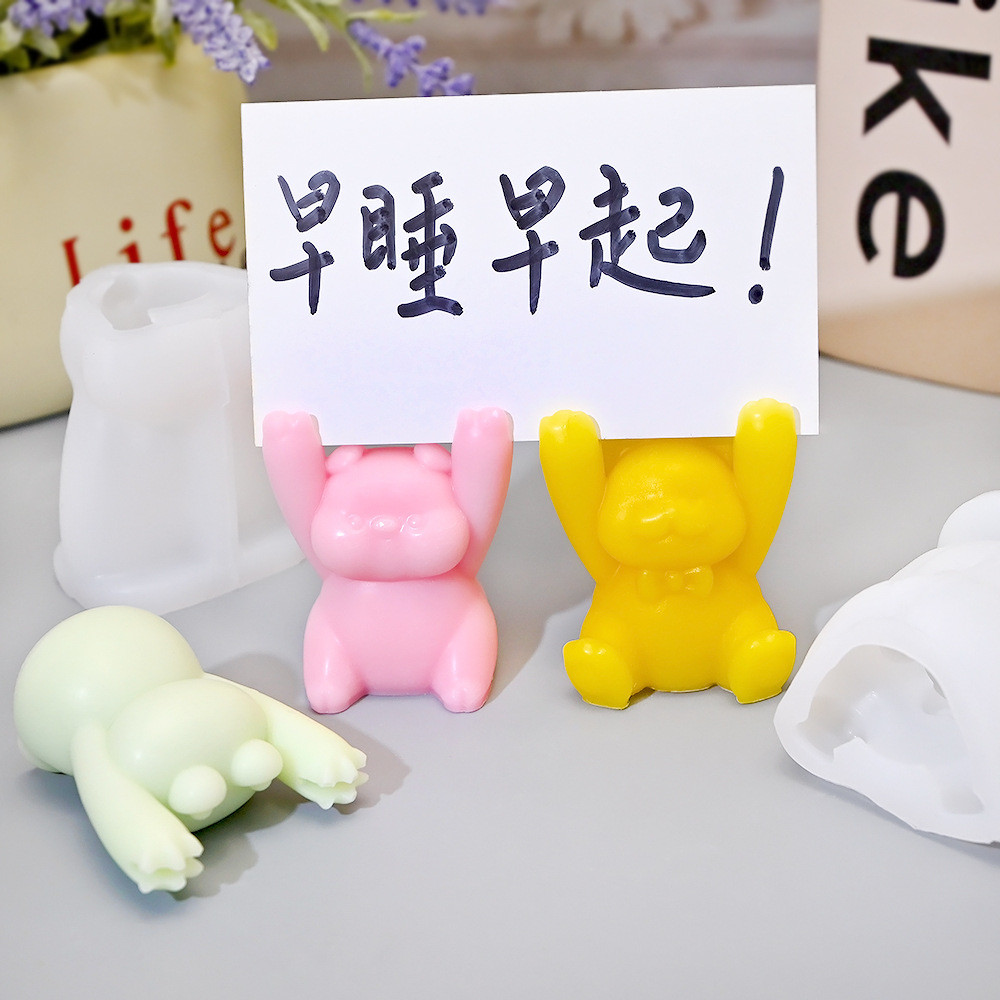Diy Dễ Thương Tay Nuôi Động Vật Khuôn Silicon Trang Trí Thạch Cao Khuôn Trang Trí Bánh Khuôn Dụng Cụ Nướng Bánh