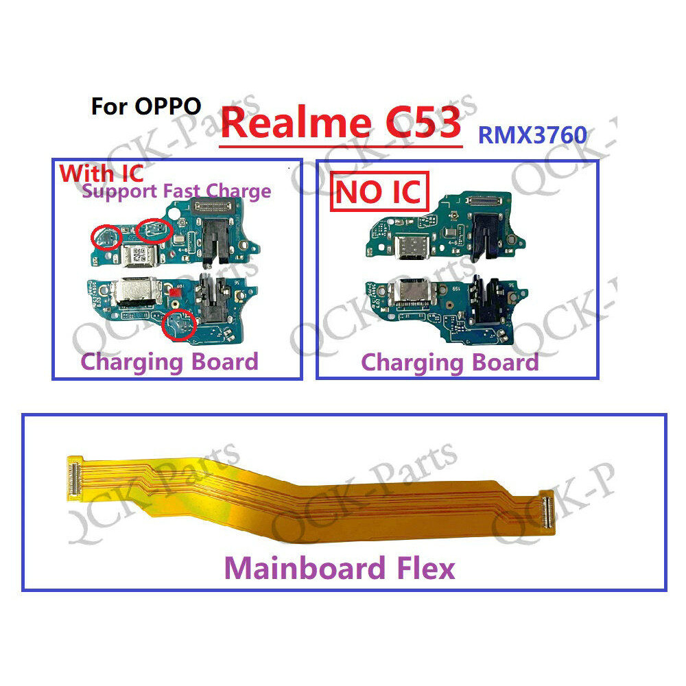 Bảng USB Sạc Đế Sạc Cổng Kết Nối Cáp Mềm Cho Realme C53 RMX3760 ...