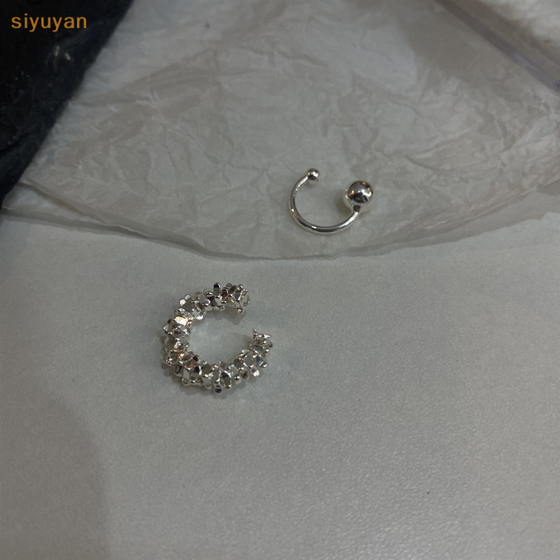Siyuyan 2 / 3 Thời Trang Không Tai Kẹp Trên Bông Tai Dành Cho Nữ Bé Gái Tối Giản Sụn Tai Còng Giả Sụn Bông Tai Trang Sức VN