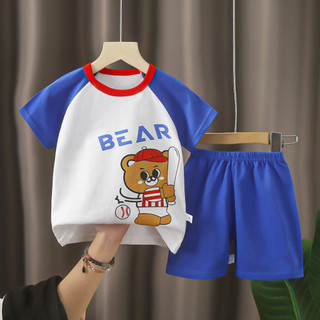 (0-10Y) Tập Đi Cho Bé Trẻ Em Bé Trai Bé Gái Bộ Đồ Ngủ Bộ Quần Áo In Hình Hoạt Hình Áo + Quần Short Quần Cotton Mềm Mại Mặc Nhà