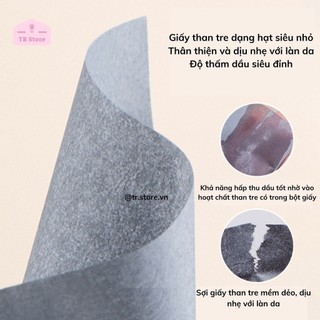Giấy Thấm Dầu Gecomo 100 Tờ Than Tre Hoạt Tính - Kèm Hộp Gương & Bông Mút Tiện Lợi