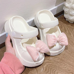 Giày Lỗ Công Chúa Nơ Mary Jane Dép Baotou Dép Cô Gái Dễ Thương Dép EVA Đế Mềm Chống Trơn Trượt Giày Sandal Công Chúa Dép Trẻ Em Lỗ Dép Trẻ Em Dép Trẻ Em Dép Trẻ Em