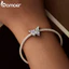 Bamoer 925 Sterling Sliver Charm Bướm Iris Mặt Dây Chuyền Phụ Kiện Series Cho Vòng Tay