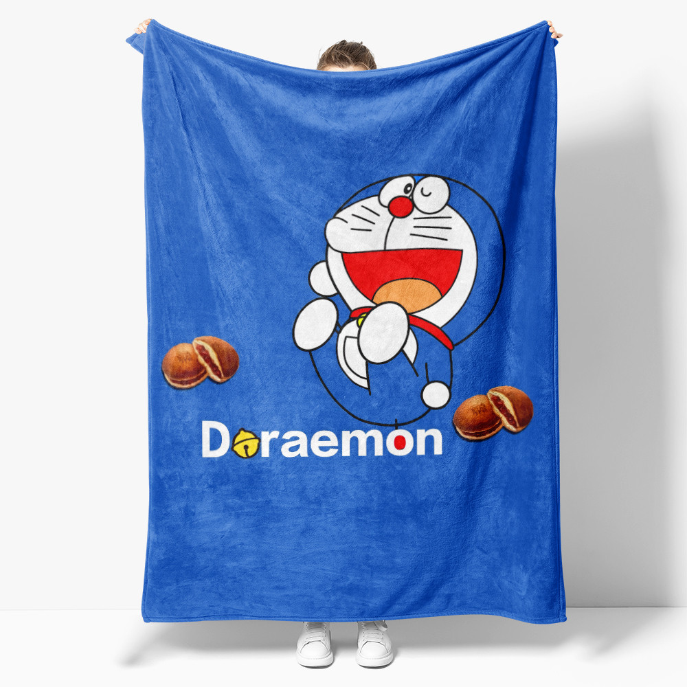 4 Kích Thước Flannel Chăn Hoạt Hình Đôrêmon Đơn Mặt Flannel Chăn Điều Hòa Không Khí Ngủ Chăn