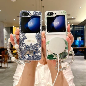 Dành Cho Samsung Galaxy Z Flip7 Cao Cấp Thiết Kế Cao Cấp Gấp Galaxy Z Flip 3 4 5 6 7 7FE Xu Hướng Thời Trang Bọc Toàn Bộ Kèm Từ Tính Ốp Chống Sốc Trong Suốt