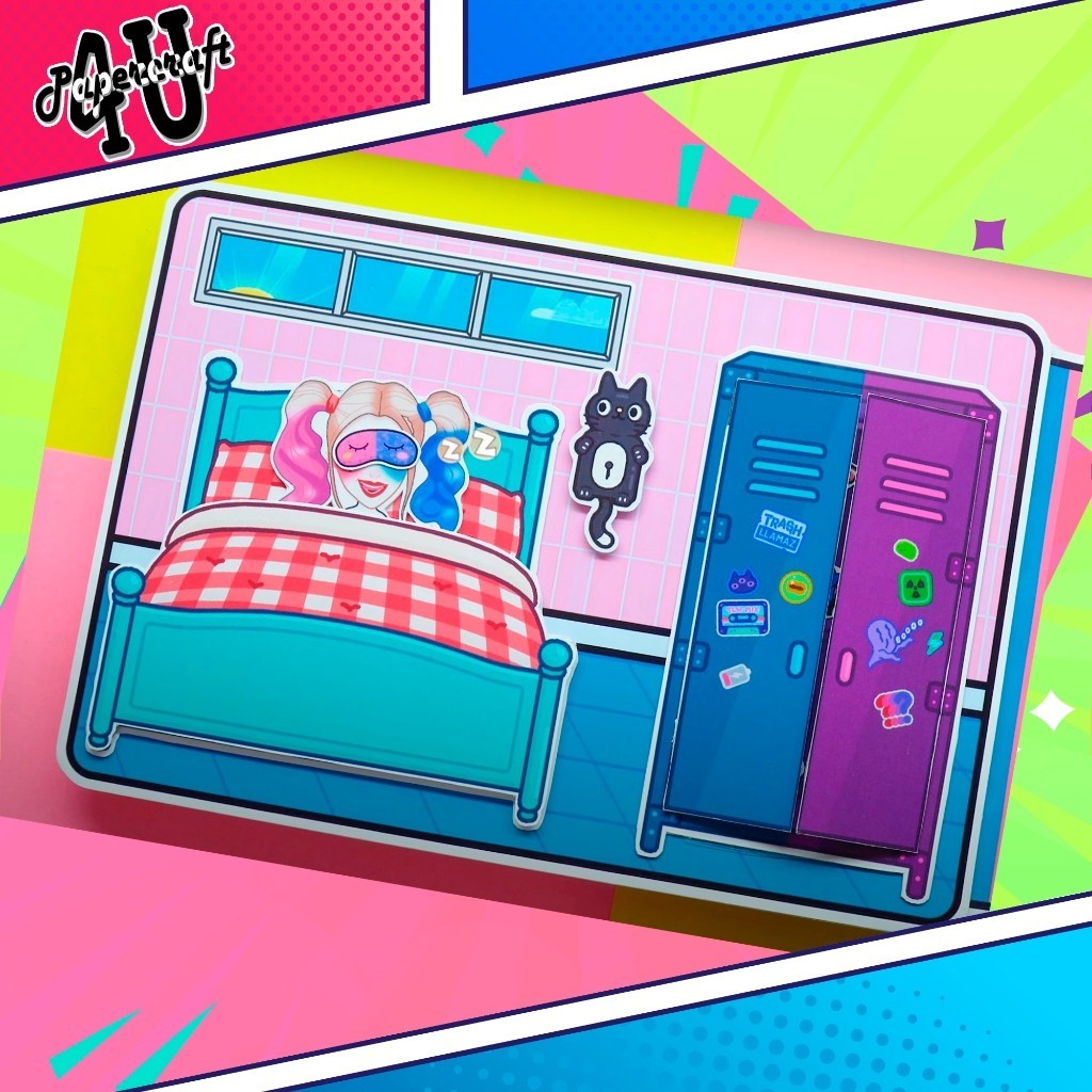 ĐỒ CHƠI NGÔI NHÀ BÚP BÊ GIẤY CẮT THỦ CÔNG DIY - TOCA LIFE WORLD -  MẪU TA26 - HARLEY QUINN