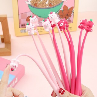 [Mực Đen] Bút Bi Silicon Thân Mềm Sweet Lúc Lắc, Bút Bi Mực Gel Khô Nhanh, Mực Đều, Nét Chữ Đẹp
