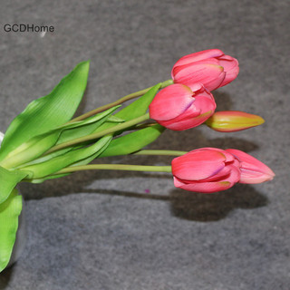 Gcdhome Silicone Real Touch Hoa Tulip Bó Hoa Trang Trí Hoa Nhân Tạo Nhà Dec HOT