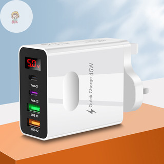 TWE 45W PD USB Type C 4 Cổng Sạc Nhanh 3.0 Cho 14 13 Pro Oneplus Điện Thoại Di Động Treo Tường VN
