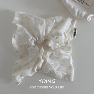 Yoing / Pháp Thanh Lịch Pure Desire Sữa Trắng Thêu Hoa Nhỏ Tóc Vòng Vuông Kết Cấu Phụ Kiện Tóc Phong Cách Mới
