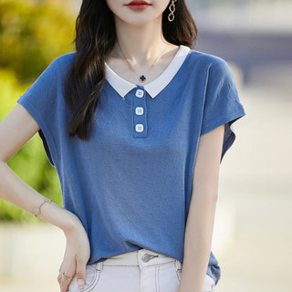 Mùa hè Phong Cách Mới Tencel Dệt Kim Tay Ngắn Phong Cách Phương Tây Rời Top Phù Hợp Với Jacquard Giảm Tuổi PO