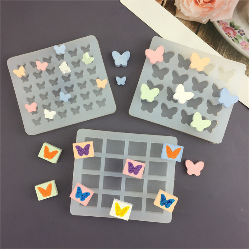 Khuôn silicon hình bướm, tim, thỏ; dùng cho socola, sáp, nhựa, bánh, kẹo, pudding, đá; DIY