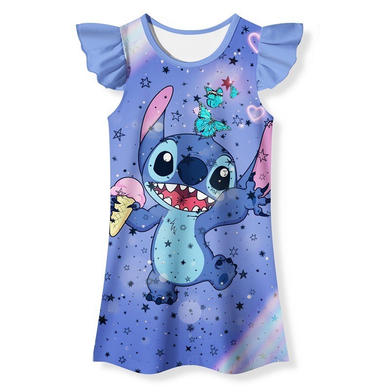 SY6 Stitch hoạt hình dễ thương váy cosplay colth cho trẻ em bé gái váy một mảnh đồ ngủ mặc giải trí YS6