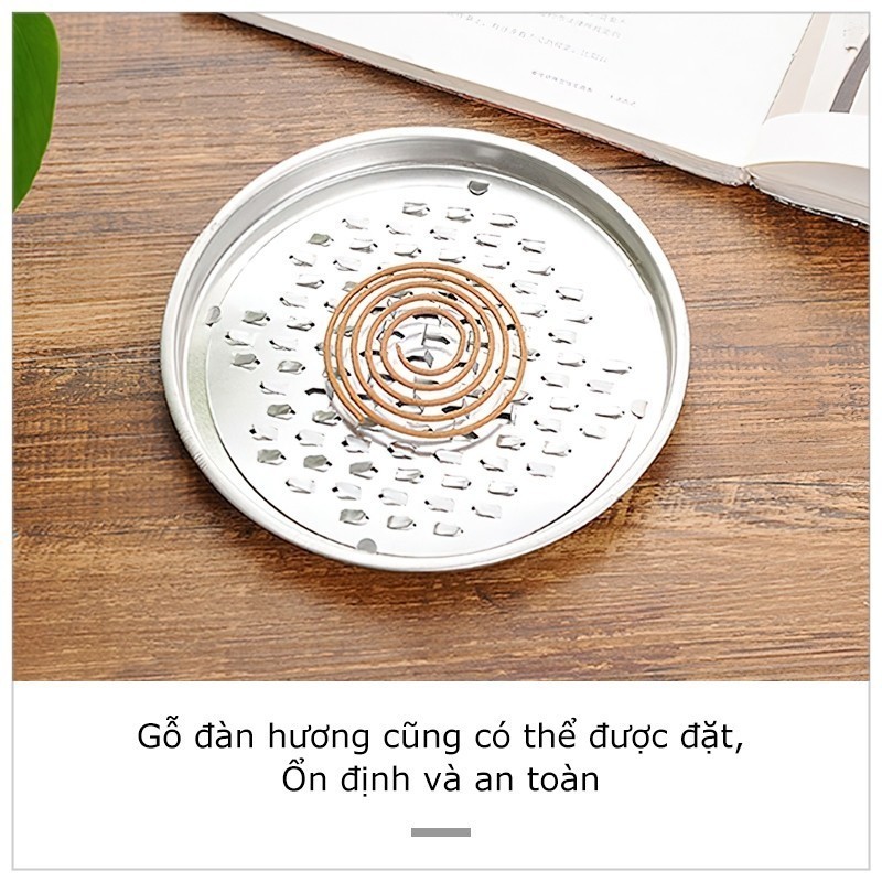 Hộp đựng nhang muỗi bằng thép không gỉ, khay đựng nhang muỗi có nắp đậy an toàn FETA