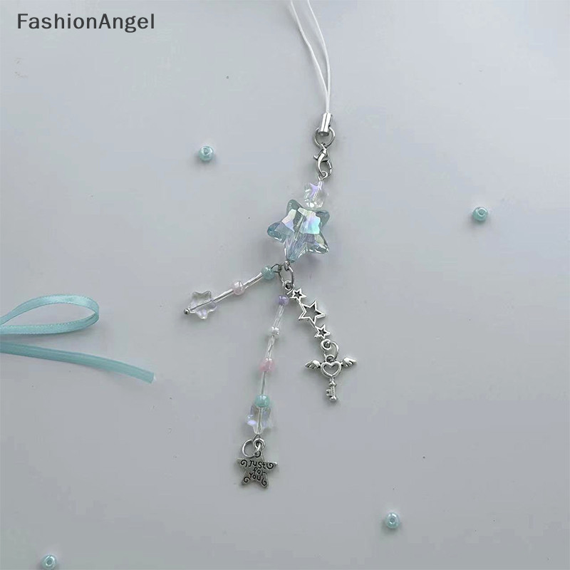 FashionAngel Blue Stars Dây Xích Điện Thoại Đám Mây Mưa Mặt Dây Chuyền Tai Nghe Ngọt Ngào Dây Chống Mất Dây Túi Trang Trí TH